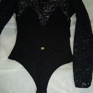 For the Love of Lemons Black long sleeves bodysuit